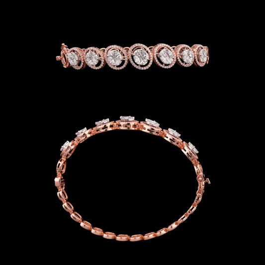 18K Two Tone Gold Diamond Kada - 2.25ct VS-FG