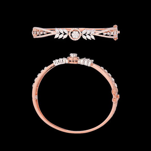 18K Two Tone Gold Diamond Kada - 1.55ct VS-FG