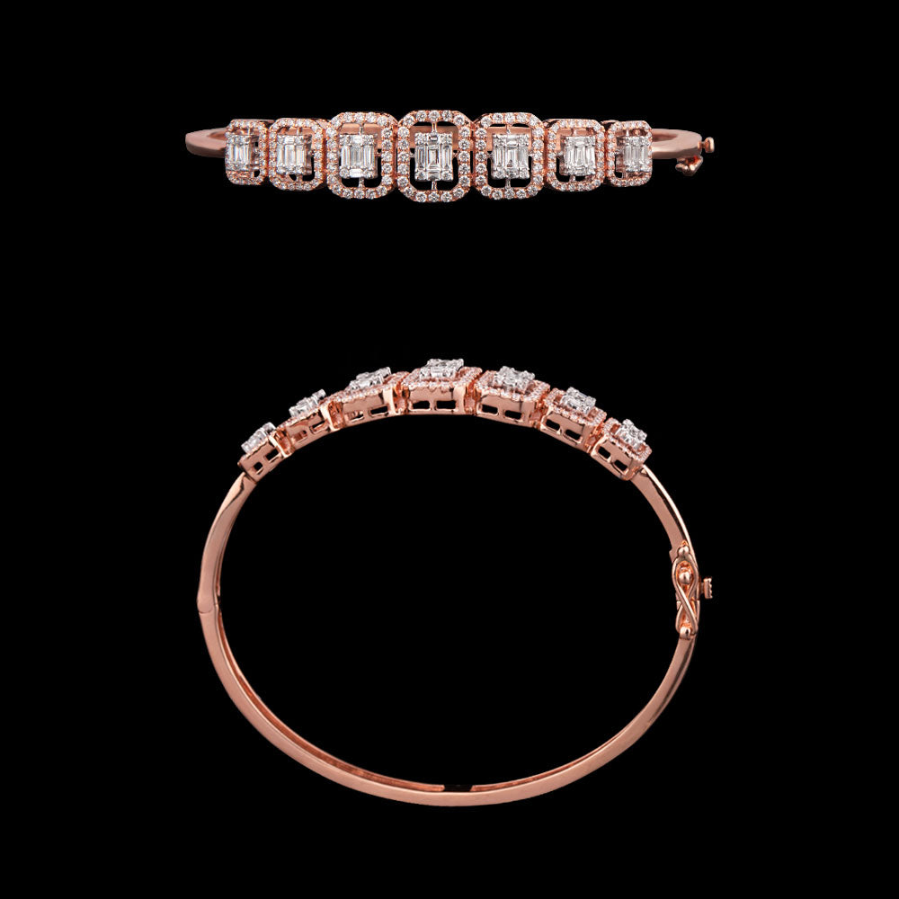 18K Two Tone Gold Diamond Kada - 1.3ct VS-SI-FG