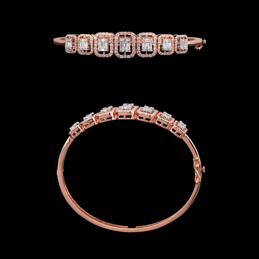 18K Two Tone Gold Diamond Kada - 1.3ct VS-SI-FG