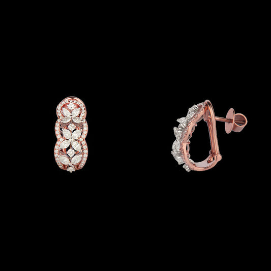 18K Two Tone Gold Diamond Earrings - 1.93ct VS-FG