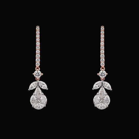 14K Two Tone Gold Diamond Earrings - 1.2ct VS-FG