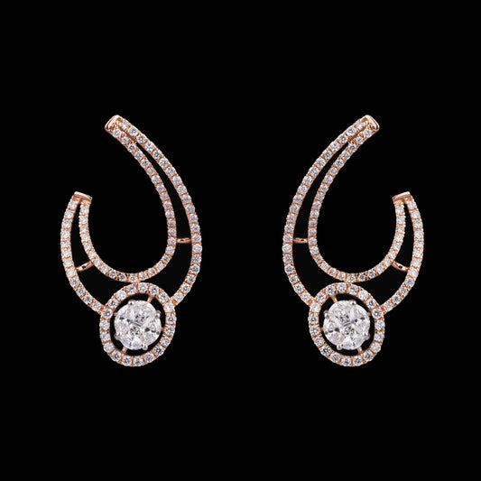 18K Two Tone Gold Diamond Earrings - 1.14ct VS-SI-FG