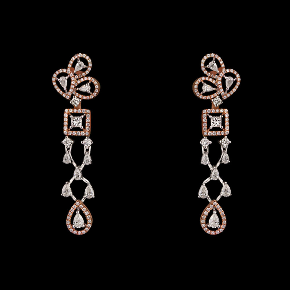 14K Rose Gold Diamond Earrings - 2.05ct VS-FG