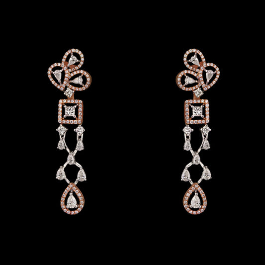 14K Rose Gold Diamond Earrings - 2.05ct VS-FG