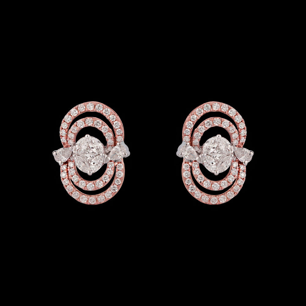 14K Rose Gold Diamond Earrings - 1.15ct VS-FG