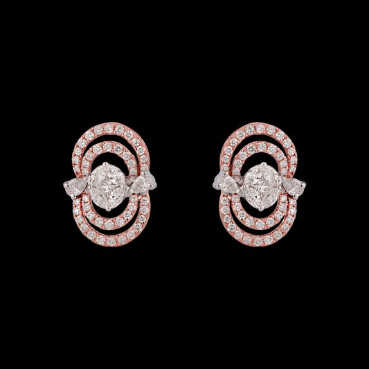 14K Rose Gold Diamond Earrings - 1.15ct VS-FG