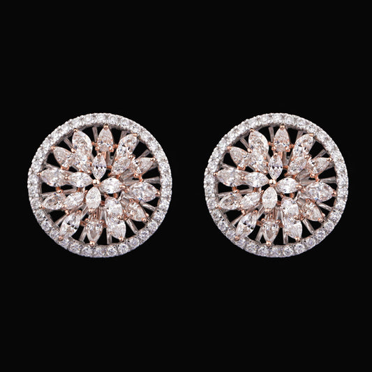 18K Two Tone Gold Diamond Earrings - 1.98ct VS-SI-FG