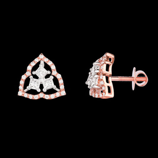 14K Two Tone Gold Diamond Earrings - 0.68ct VS-SI-FG