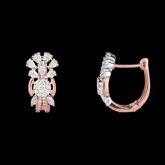 14K Two Tone Gold Diamond Earrings - 1.06ct VS-SI-FG