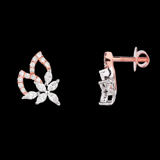 14K Rose Gold Diamond Earrings - 0.65ct VS-SI-FG