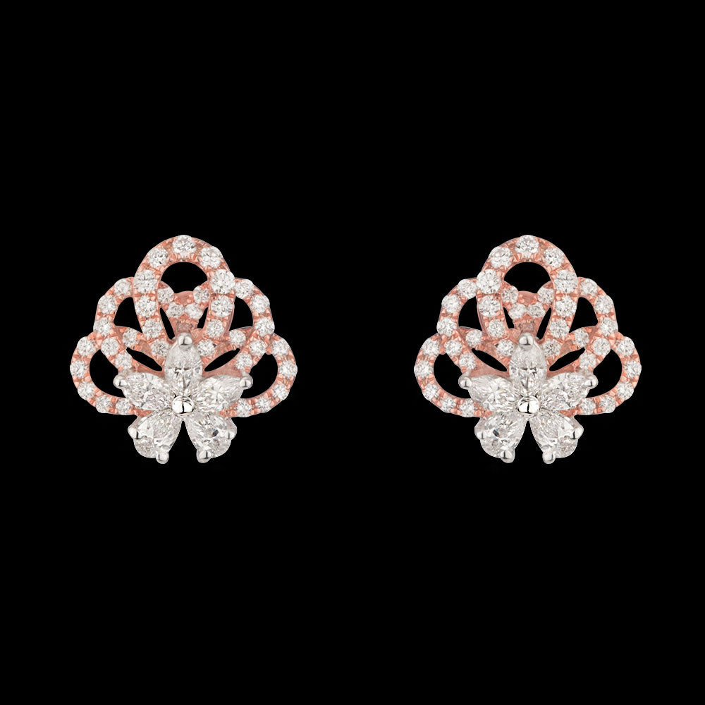 14K Rose Gold Diamond Earrings - 0.93ct VS-FG