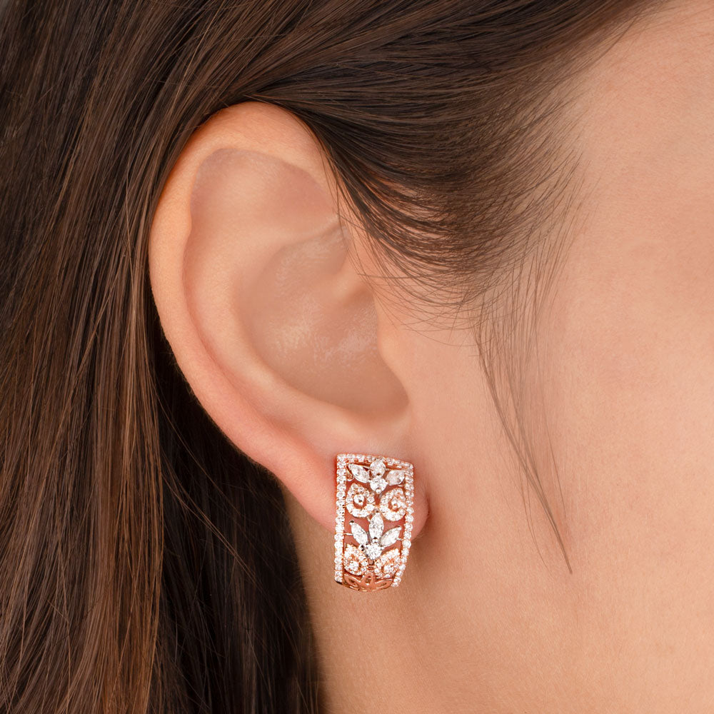 14K Two Tone Gold Diamond Earrings - 1.45ct VS-SI-FG