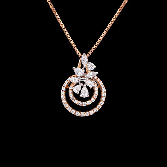 18K Two Tone Gold Diamond Pendant - 0.61ct VS-SI-FG