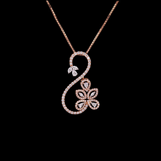 18K Two Tone Gold Diamond Pendant - 0.87ct VS-SI-FG