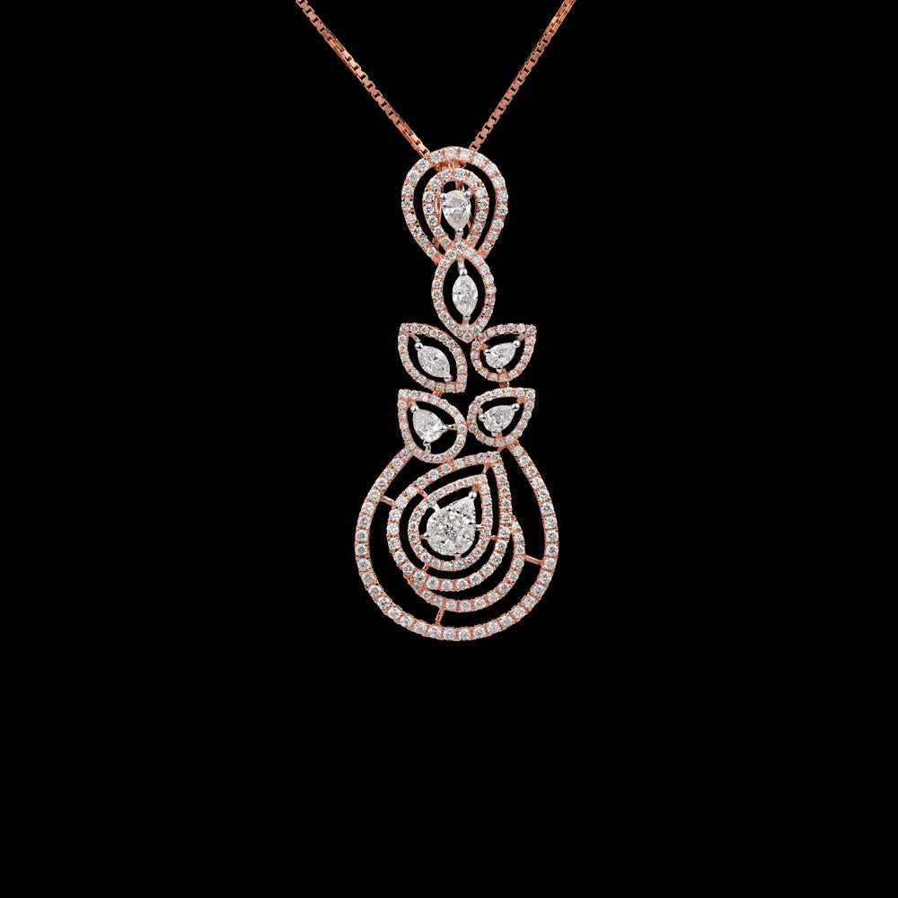 18K Two Tone Gold Diamond Pendant - 1.56ct SI-IJ