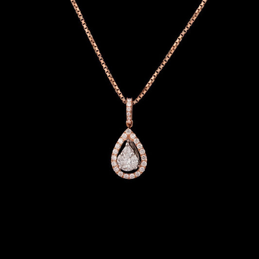 18K Two Tone Gold Diamond Pendant - 0.37ct VVS-FG