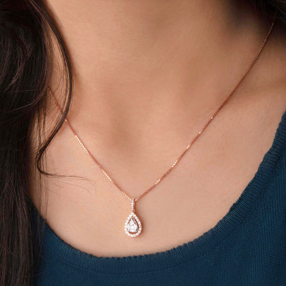 18K Two Tone Gold Diamond Pendant - 0.37ct VVS-FG