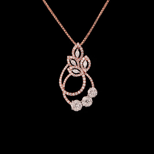 18K Two Tone Gold Diamond Pendant - 1.08ct VS-SI-FG