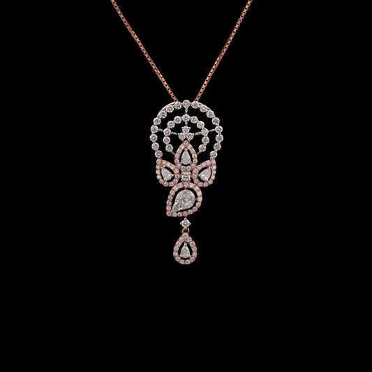 18K Two Tone Gold Diamond Pendant - 1.59ct VS-FG