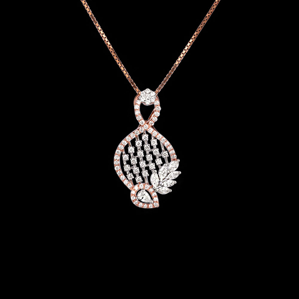 14K Rose Gold Diamond Pendant - 0.89ct VS-FG