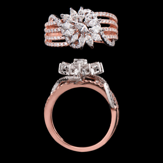 18K Two Tone Gold Diamond Ring - 1.33ct SI-GH