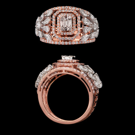 18K Two Tone Gold Diamond Ring - 1.7ct VS-FG