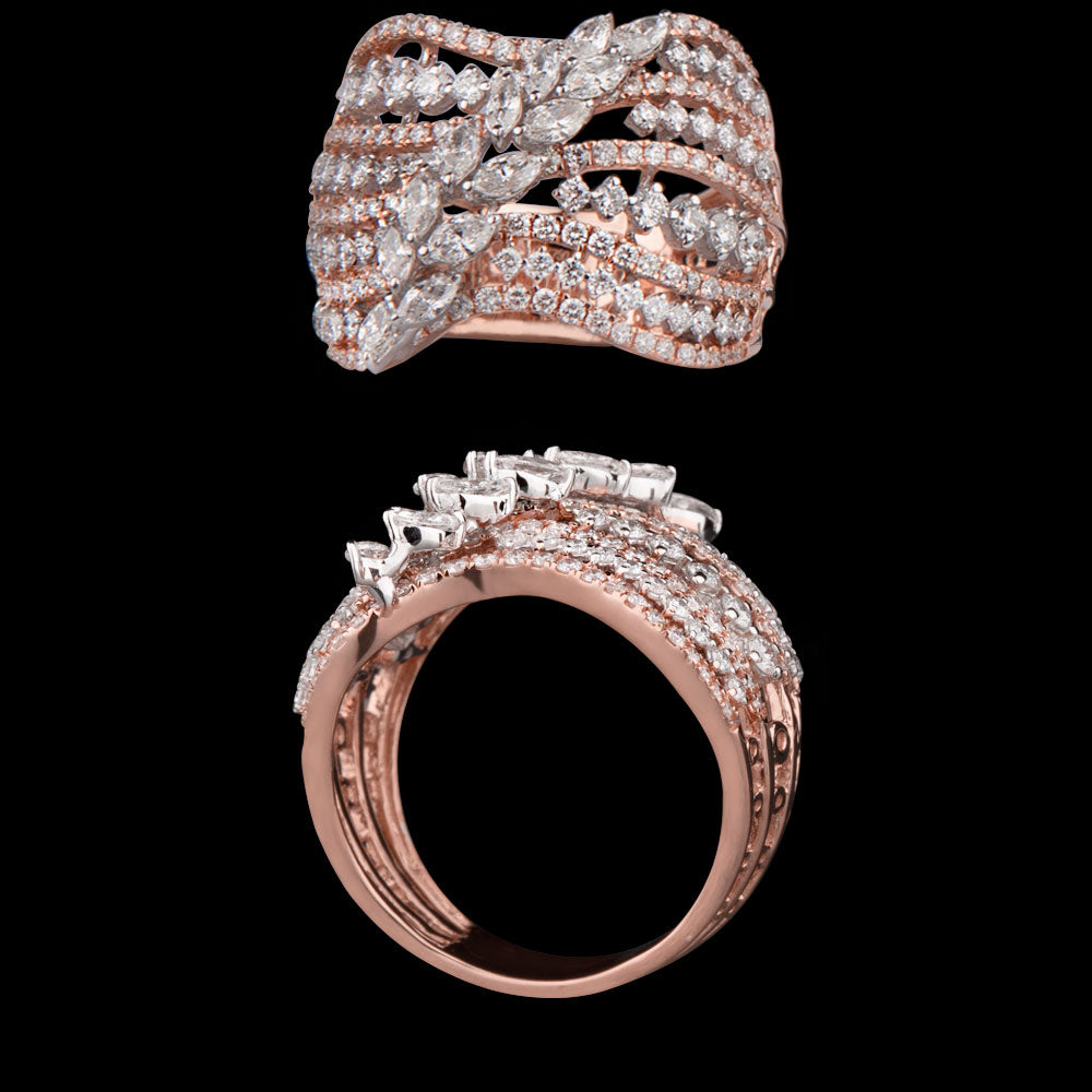 18K Two Tone Gold Diamond Ring - 1.75ct VS-FG