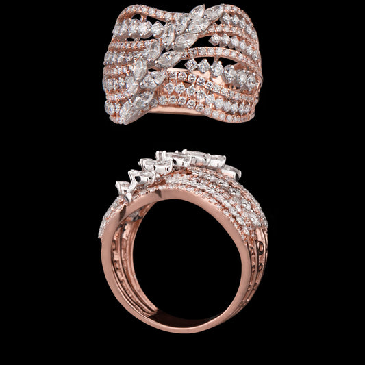 18K Two Tone Gold Diamond Ring - 1.75ct VS-FG