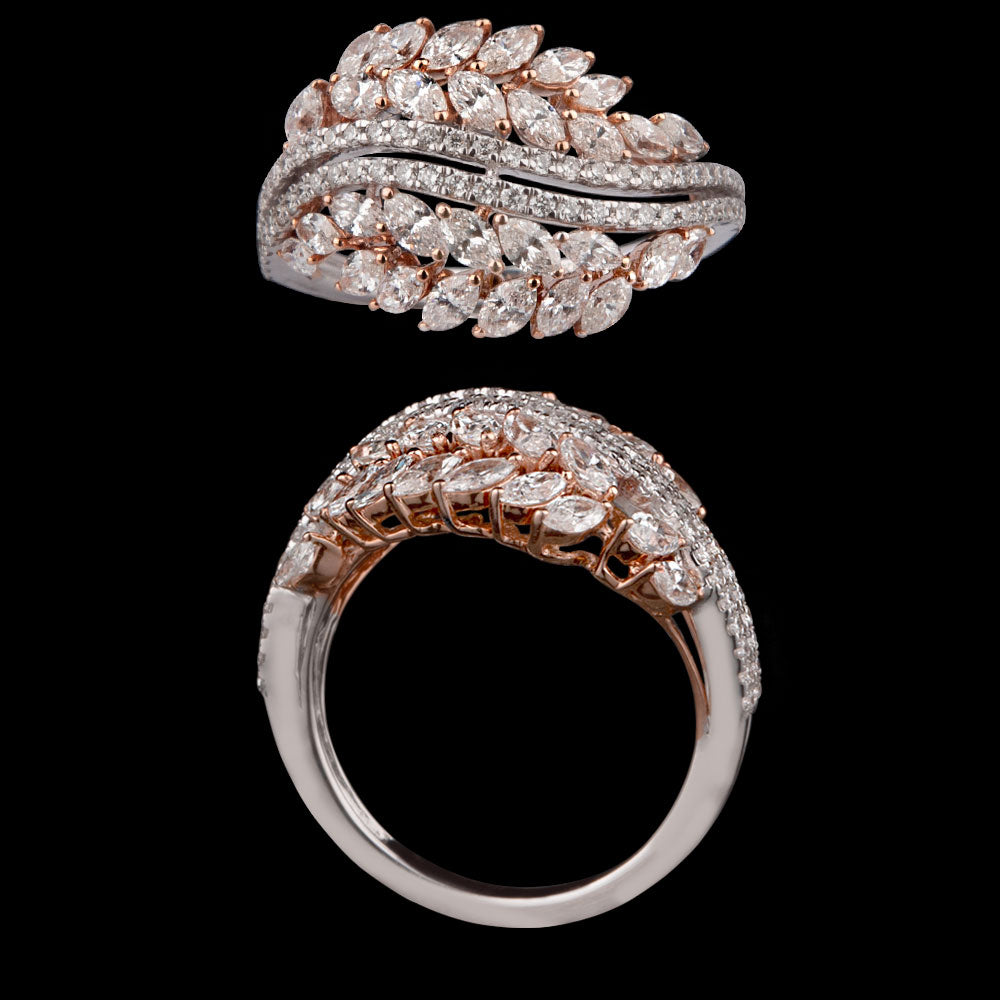 18K Two Tone Gold Diamond Ring - 2.1ct VS-SI-FG