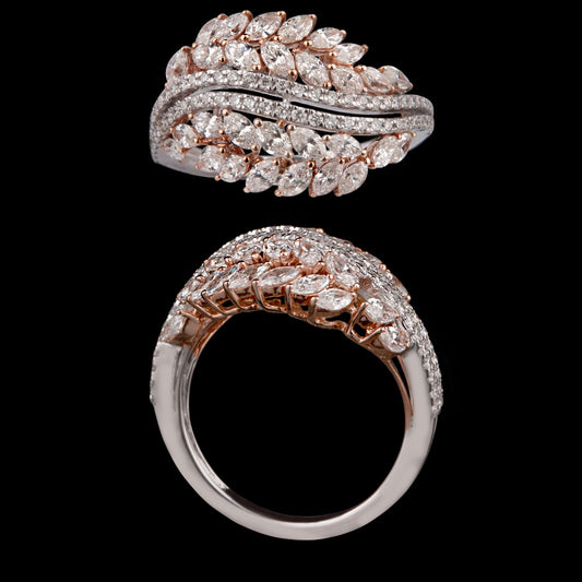 18K Two Tone Gold Diamond Ring - 2.1ct VS-SI-FG