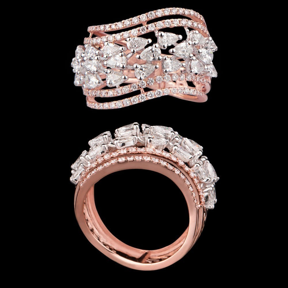 18K Two Tone Gold Diamond Ring - 1.74ct VS-SI-FG