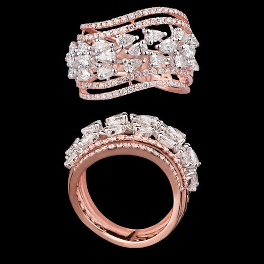 18K Two Tone Gold Diamond Ring - 1.74ct VS-SI-FG