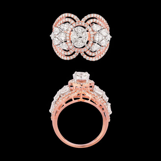 18K Two Tone Gold Diamond Ring - 2.116ct VS-SI-EF
