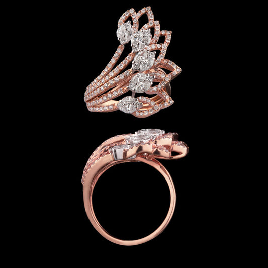18K Two Tone Gold Diamond Ring - 1.63ct SI-GH