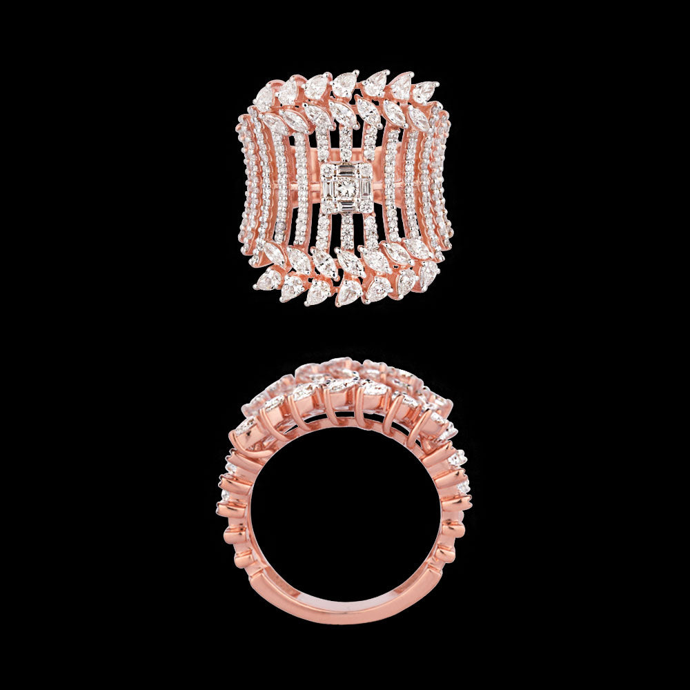 18K Two Tone Gold Diamond Ring - 2.286ct VS-SI-FG