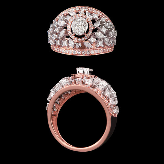 18K Two Tone Gold Diamond Ring - 1.48ct VS-SI-FG