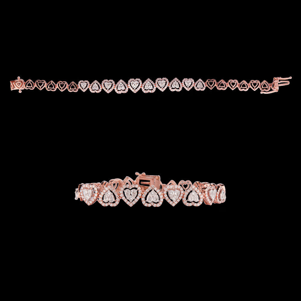 14K Two Tone Gold Diamond Bracelet - 2.02ct VS-FG