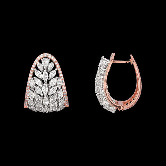 14K Two Tone Gold Diamond Earrings - 6.434ct SI-WK