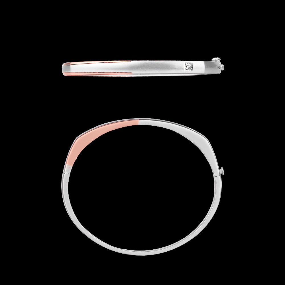 18K Two Tone Gold Diamond Kada - 0.15ct VS-EF
