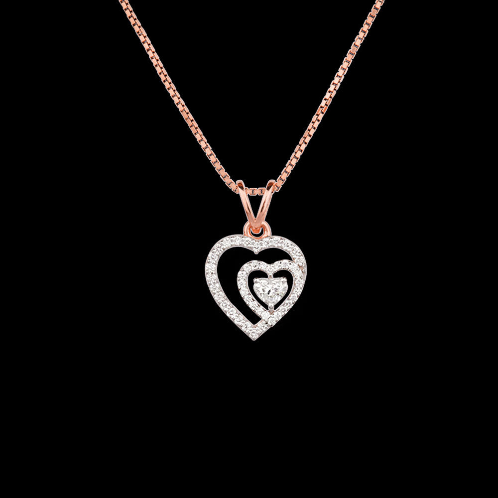 18K Two Tone Gold Diamond Pendant - 0.407ct VVS-VS-GH