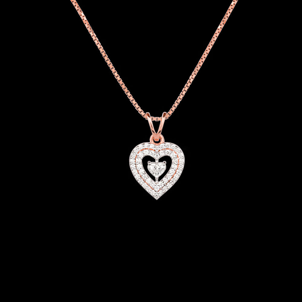 18K Two Tone Gold Diamond Pendant - 0.477ct VVS-VS-GH