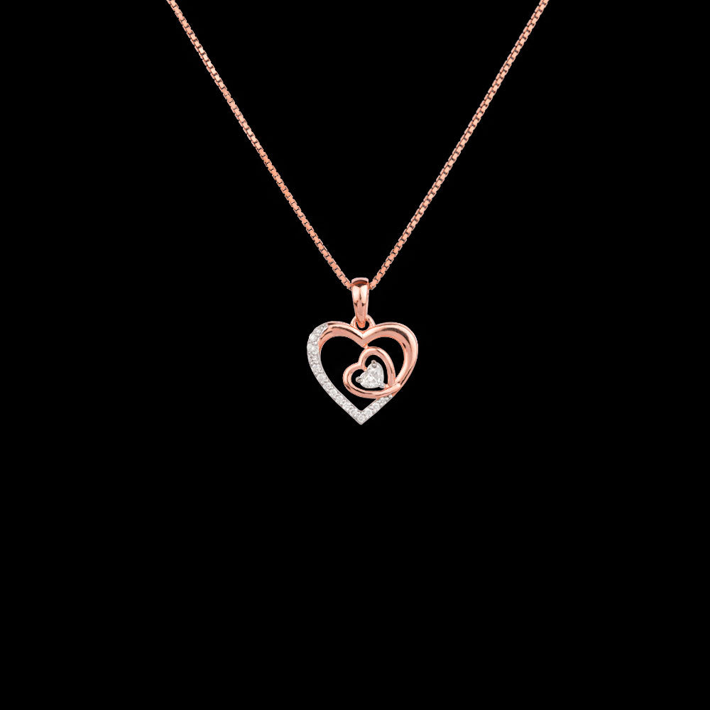 18K Two Tone Gold Diamond Pendant - 0.232ct VVS-VS-GH