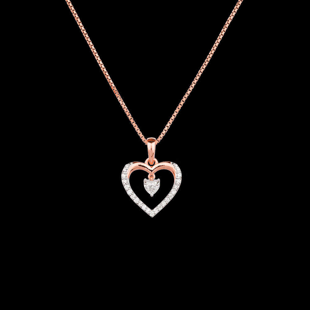 18K Two Tone Gold Diamond Pendant - 0.311ct VVS-VS-GH