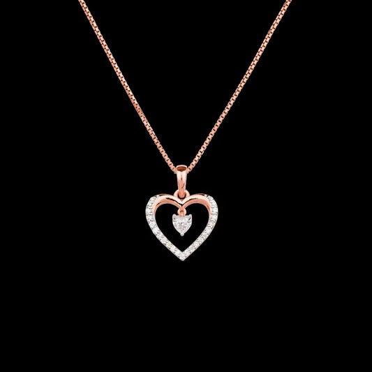 18K Two Tone Gold Diamond Pendant - 0.311ct VVS-VS-GH