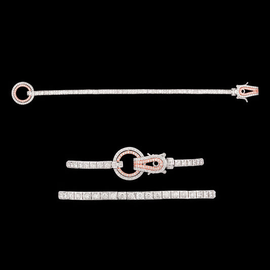 18K Two Tone Gold Diamond Bracelet - 2.409ct VVS-VS-GH
