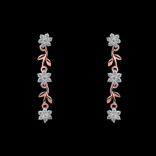 14K Two Tone Gold Diamond Earrings - 0.4ct VS-GH