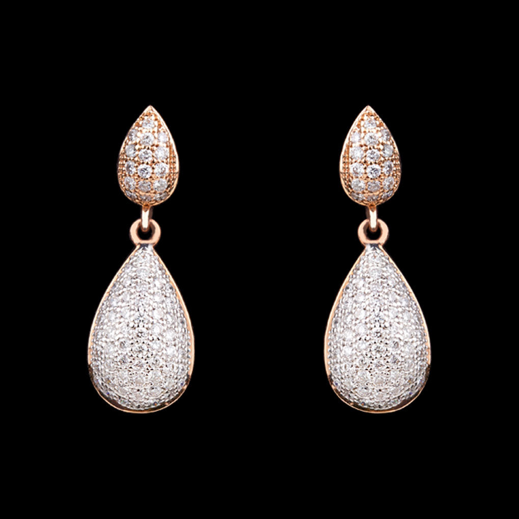 18K Two Tone Gold Diamond Earrings - 0.63ct SI-GH