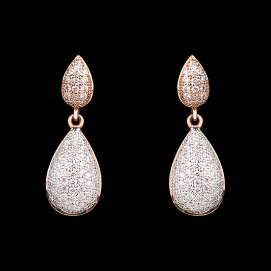 18K Two Tone Gold Diamond Earrings - 0.63ct SI-GH
