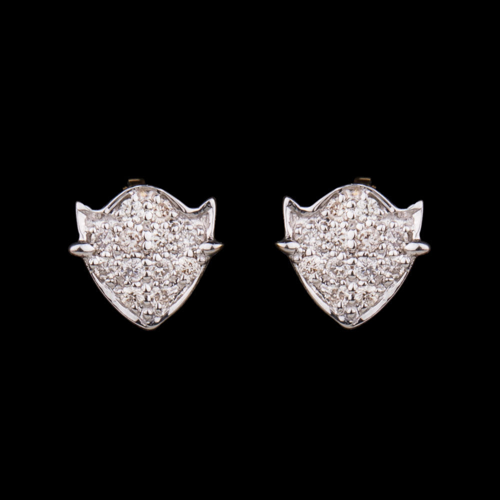 14K Two Tone Gold Diamond Earrings - 0.1ct SI-IJ
